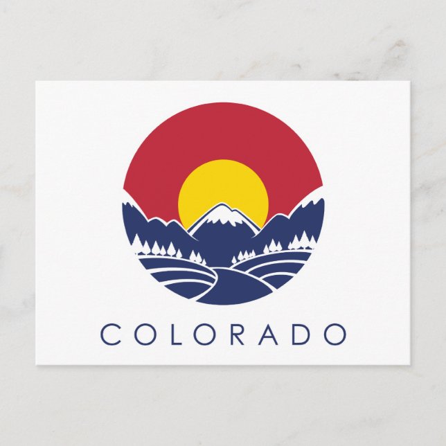 Colorado Rocky Mountain Statlig flagga Vykort (Framsida)