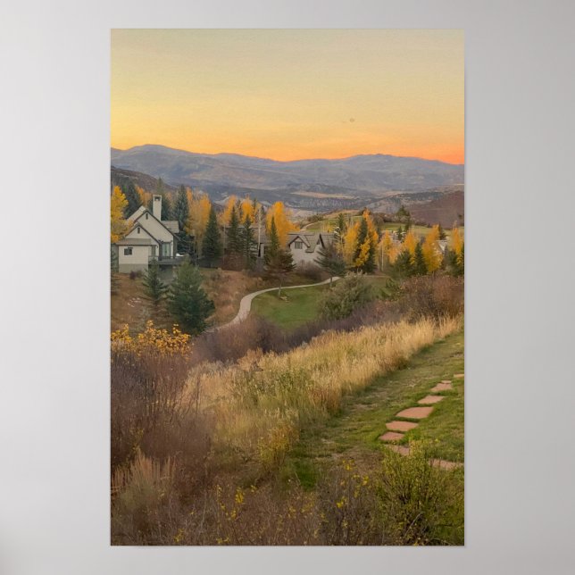Colorado Rocky Mountain Sunset Design Poster (Framsidan)