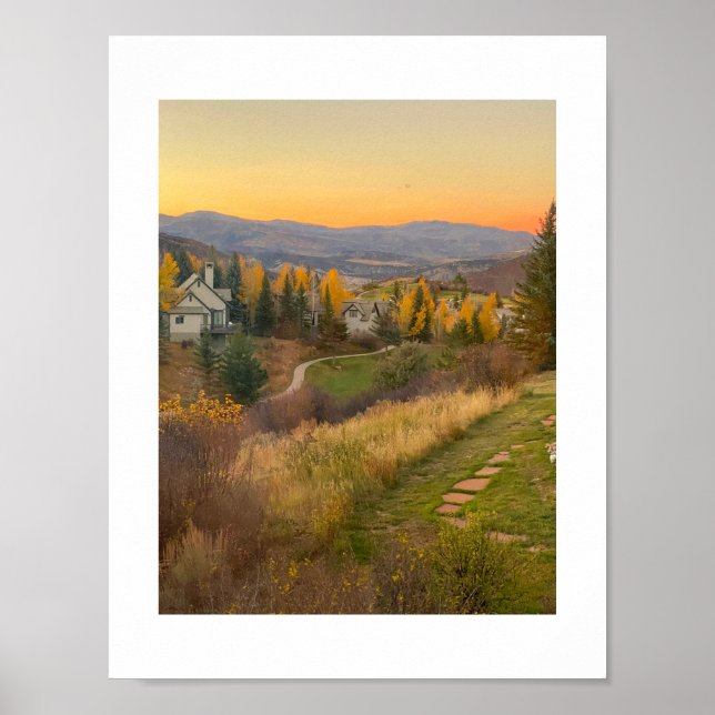 Colorado Rocky Mountain Sunset Design Poster (Framsidan)
