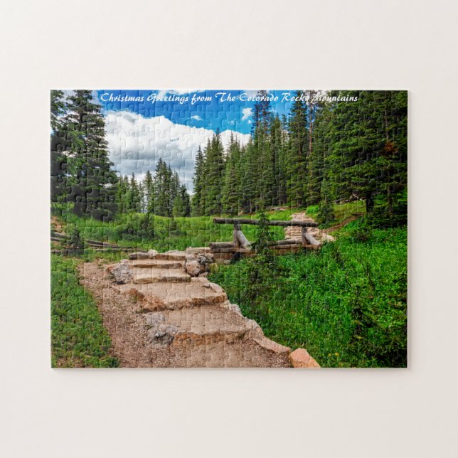 Colorado Rocky mountains. Julhälsningar Pussel (Horisontell)