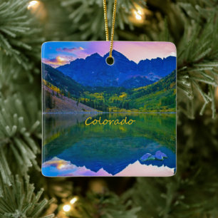Colorado Rocky mountains och Sjö Julgransprydnad Keramik