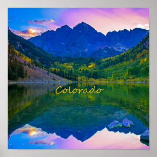Colorado Rocky mountains och Sjö Poster