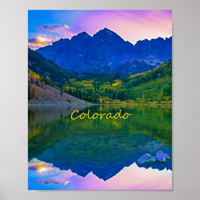 Colorado Rocky mountains och Sjö Poster (Framsidan)