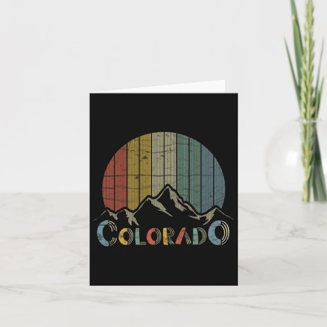 Colorado Rocky mountains Retro Tee Skiing Camping Kort (Framsida)