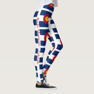 Colorado Rocky mountains Statlig flagga Red Blue G Leggings