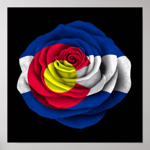 Colorado roflagga på svart poster