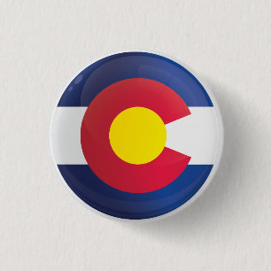 Colorado Round Icon Flagga Knapp