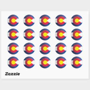 Colorado Round Icon Flagga Runt Klistermärke
