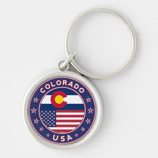 Colorado Rund Silverfärgad Nyckelring (Framsidan)