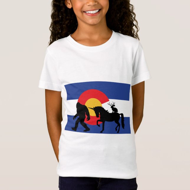Colorado Sasquatch, Jackalope, Enhörning T Shirt (Framsida)