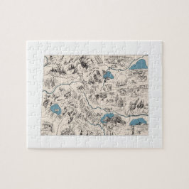 Colorado Shaped Vintage Bild Karta Pussel