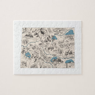 Colorado Shaped Vintage Bild Karta Pussel