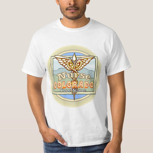 Colorado Sjuksköterska Caduceus T-Shirt (Framsida)