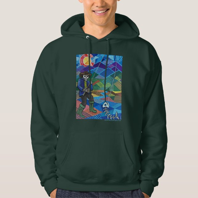 Colorado Skeleton Flygfiske for Trout Hoodie (Framsida)