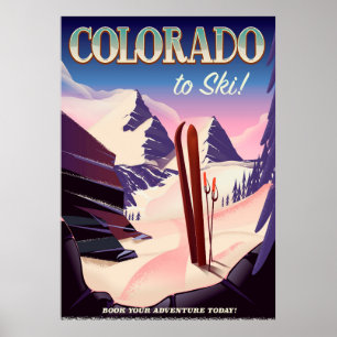 Colorado Ski print - USA poster av skidsport för v