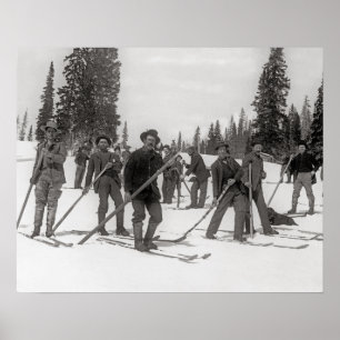 Colorado skidåkare, 1910. Gammalt foto Poster