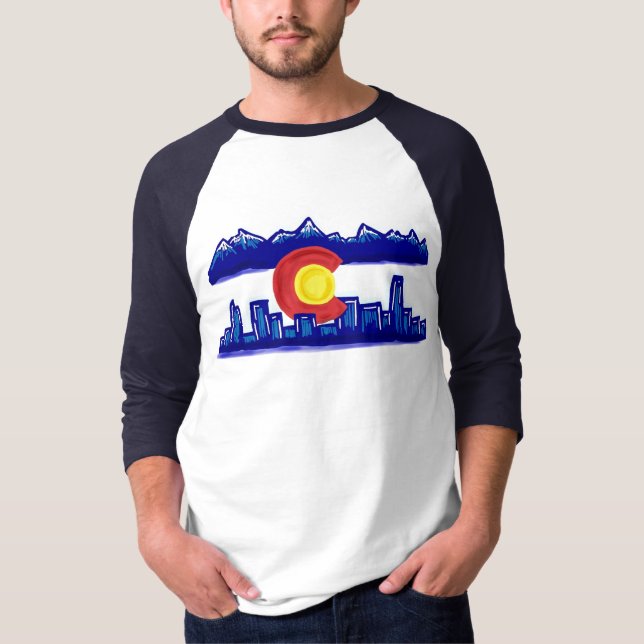 Colorado skyline killar shirt t shirt (Framsida)