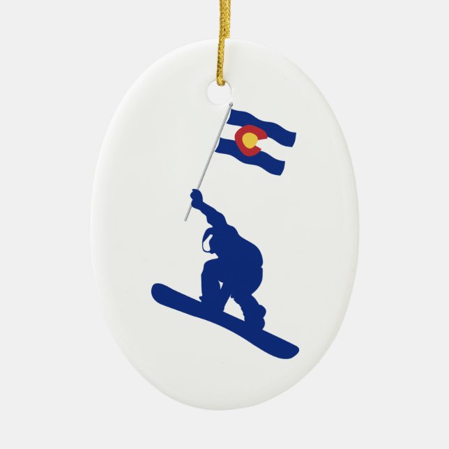 Colorado Snowboard-Flagga Julgransprydnad Keramik (Framsidan)