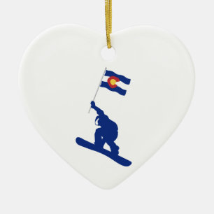 Colorado Snowboard Flagga Julgransprydnad Keramik