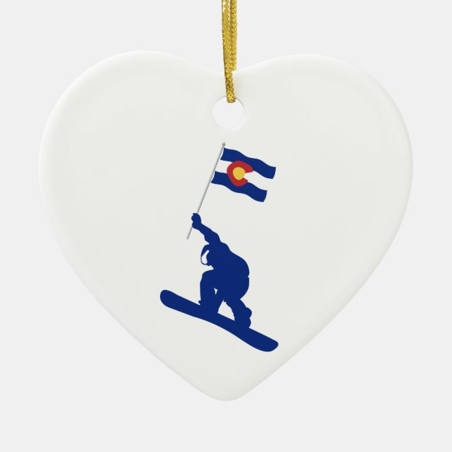 Colorado Snowboard Flagga Julgransprydnad Keramik (Framsidan)
