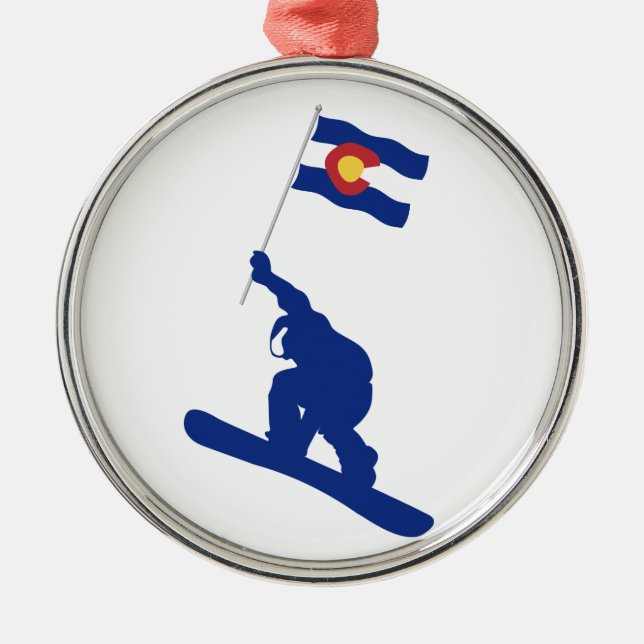 Colorado Snowboard Flagga Julgransprydnad Metall (Framsidan)