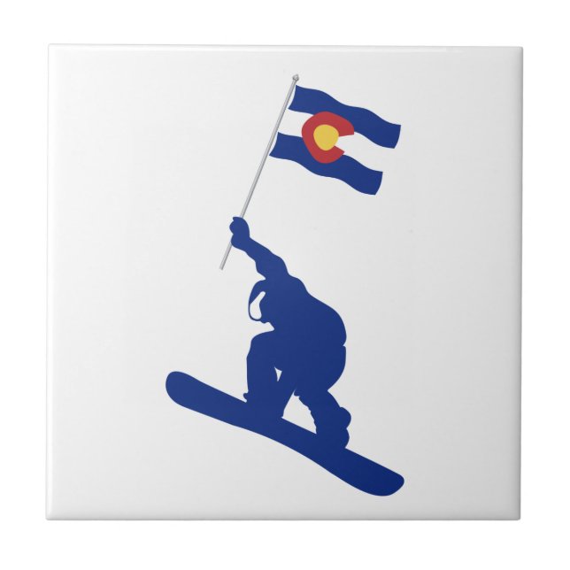 Colorado Snowboard Flagga Kakelplatta (Framsidan)