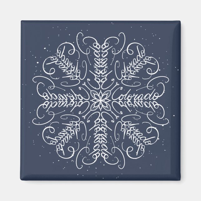 Colorado - Snowflake Ord Art Magnet (Framsidan)
