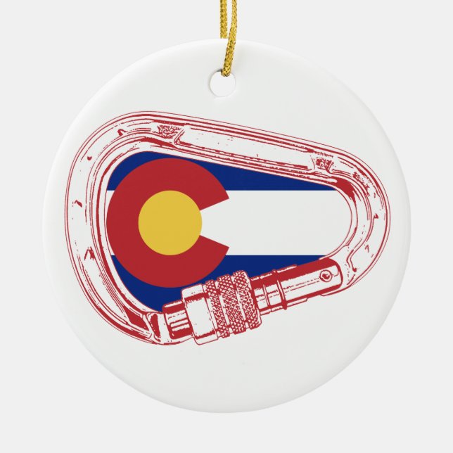 Colorado som klättrar Carabiner Julgransprydnad Keramik (Framsidan)