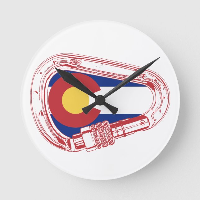 Colorado som klättrar Carabiner Rund Klocka (Framsida)