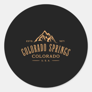 Colorado Springs Colorado Fantastisk Bergsdesign Runt Klistermärke