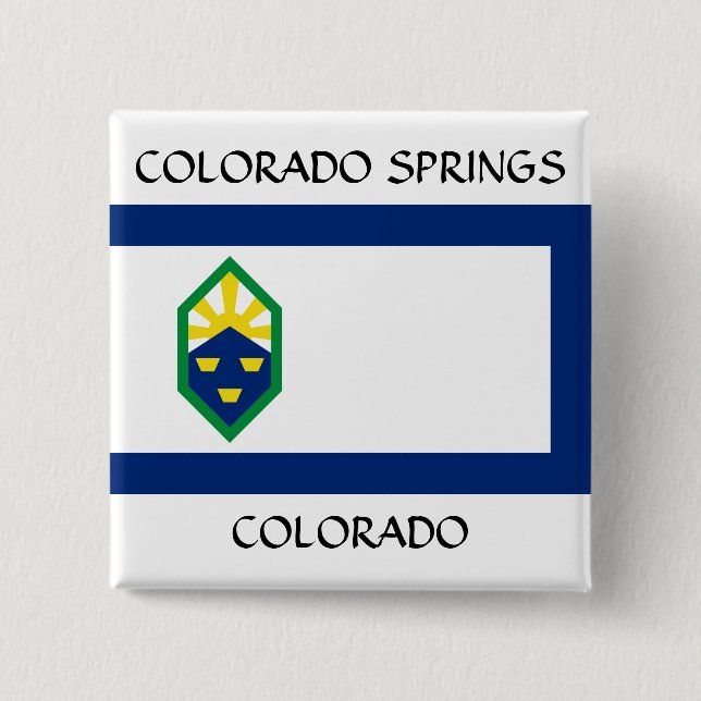 Colorado Springs Flagga Knapp (Framsida)
