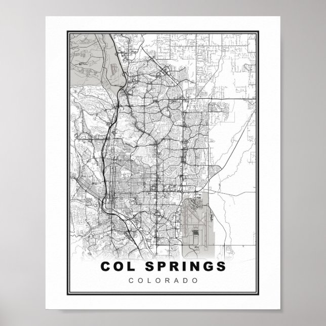 Colorado Springs Karta Poster (Framsidan)