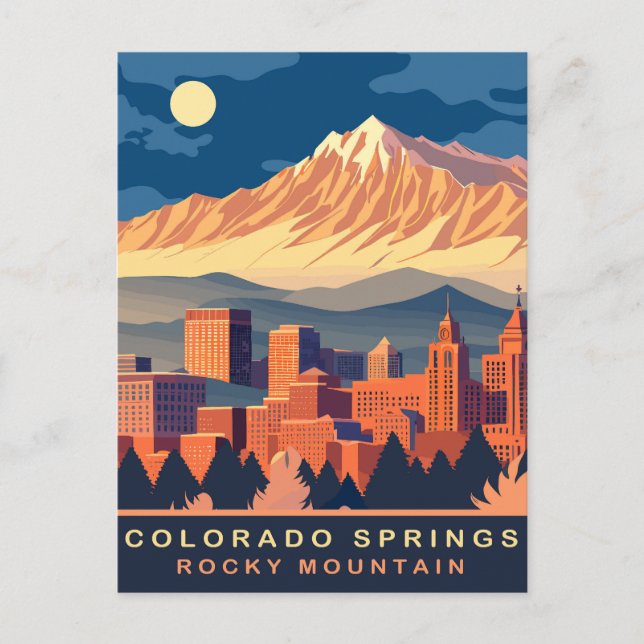 Colorado Springs, Klippiga bergen, Resa Vykort (Framsida)