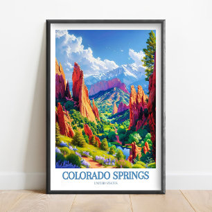 Colorado Springs konst - Pikes Peak tryck - trädgå