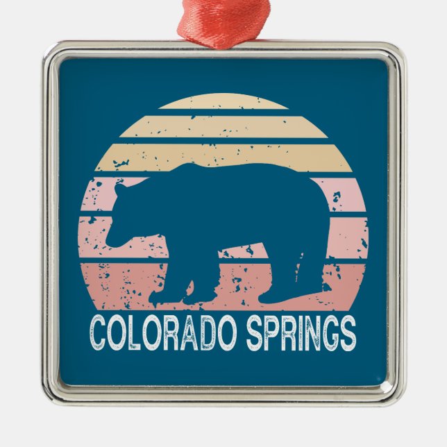 Colorado Springs Retro Bear Julgransprydnad Metall (Framsidan)