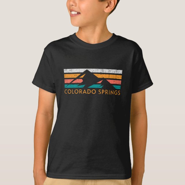 Colorado Springs Retro T Shirt (Framsida)