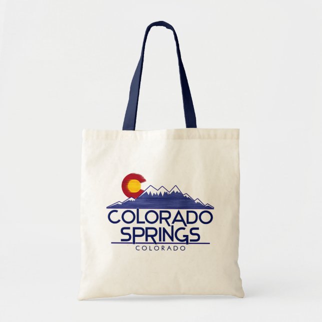 Colorado Springs wood mountains tote bag Tygkasse (Framsidan)