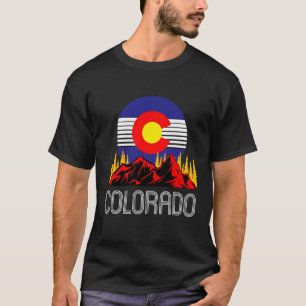 Colorado State Denver Flagga Souvenir Mountain Vin T Shirt