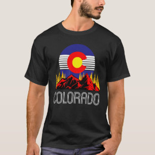Colorado State Denver Flagga Souvenir Mountain Vin T Shirt