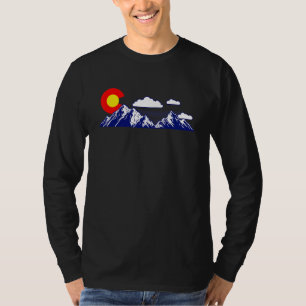 Colorado State Denver Karta Flagga Co Souvenir Mou T Shirt
