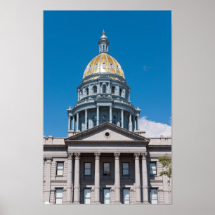 Colorado State Huvudstad Dome och Portico Poster
