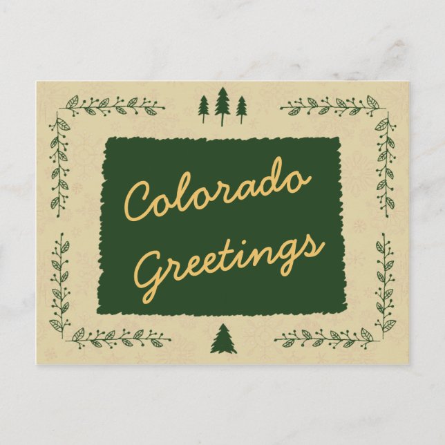 Colorado State jul Holiday Greetings Helg Vykort (Framsida)