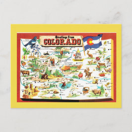 Colorado State Karta Vykort