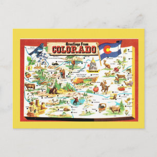 Colorado State Karta Vykort