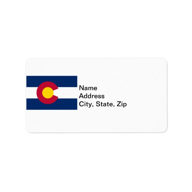Colorado Statlig flagga Adressetikett (Framsidan)