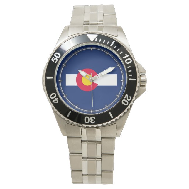 Colorado Statlig flagga Design Armbandsur (Framsida)