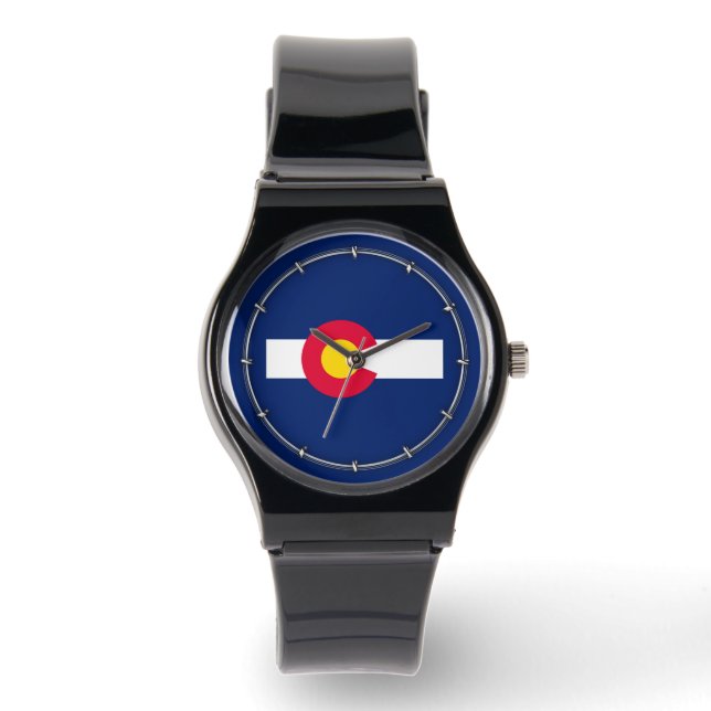 Colorado Statlig flagga Design Armbandsur (Framsida)
