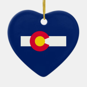 Colorado Statlig flagga Design Julgransprydnad Keramik