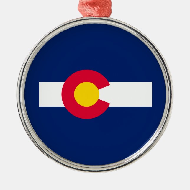 Colorado Statlig flagga Design Julgransprydnad Metall (Framsidan)
