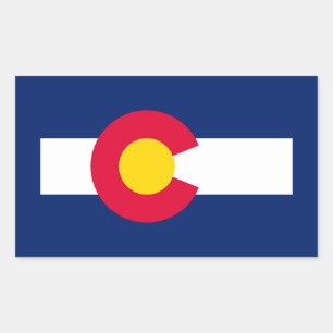 Colorado Statlig flagga Design Rektangulärt Klistermärke